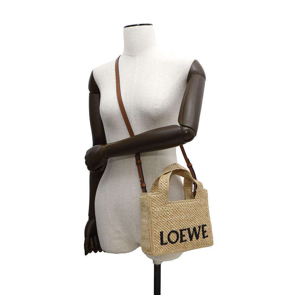Loewe Font Tote Raffia Handbag Shoulder Bag Basket - Picture 4 of 12